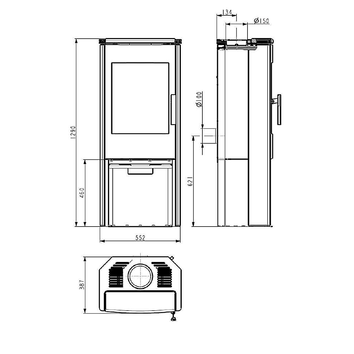 Kaminofen Haas und Sohn Montegrotto 6 kW - Verkleidung: Serpentino