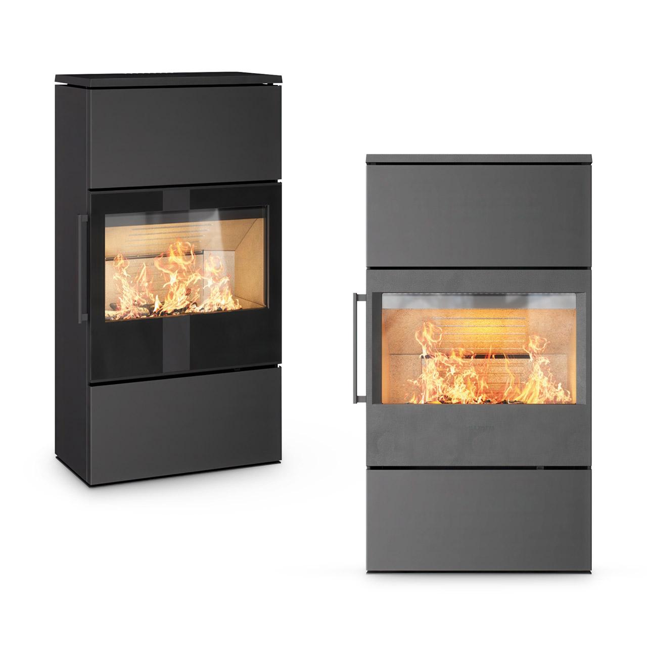 Kaminofen HWAM 5460 Autopilot Stahl 6,3 kW - Ausführung: 5460c schwarz - Rauchrohranschluss: Hinten