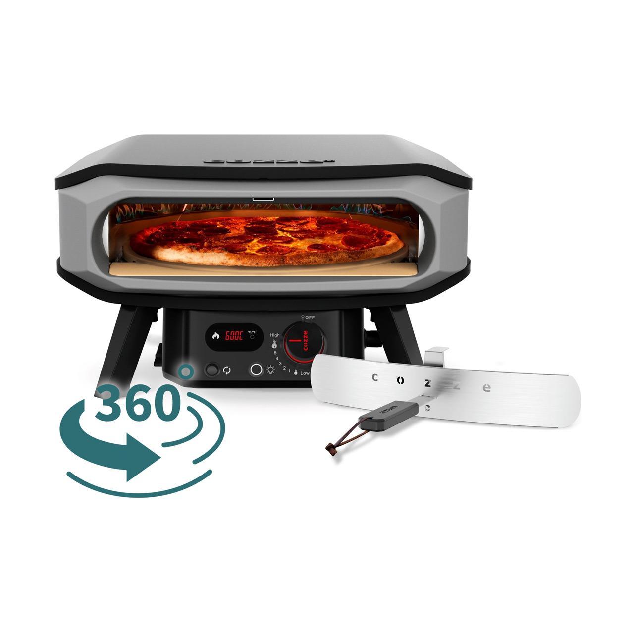Cozze Pizza Outdoor Bundle 17 Zoll: Gas Pizzaofen Premium Rotate inkl. Rolltisch und Abdeckhaube