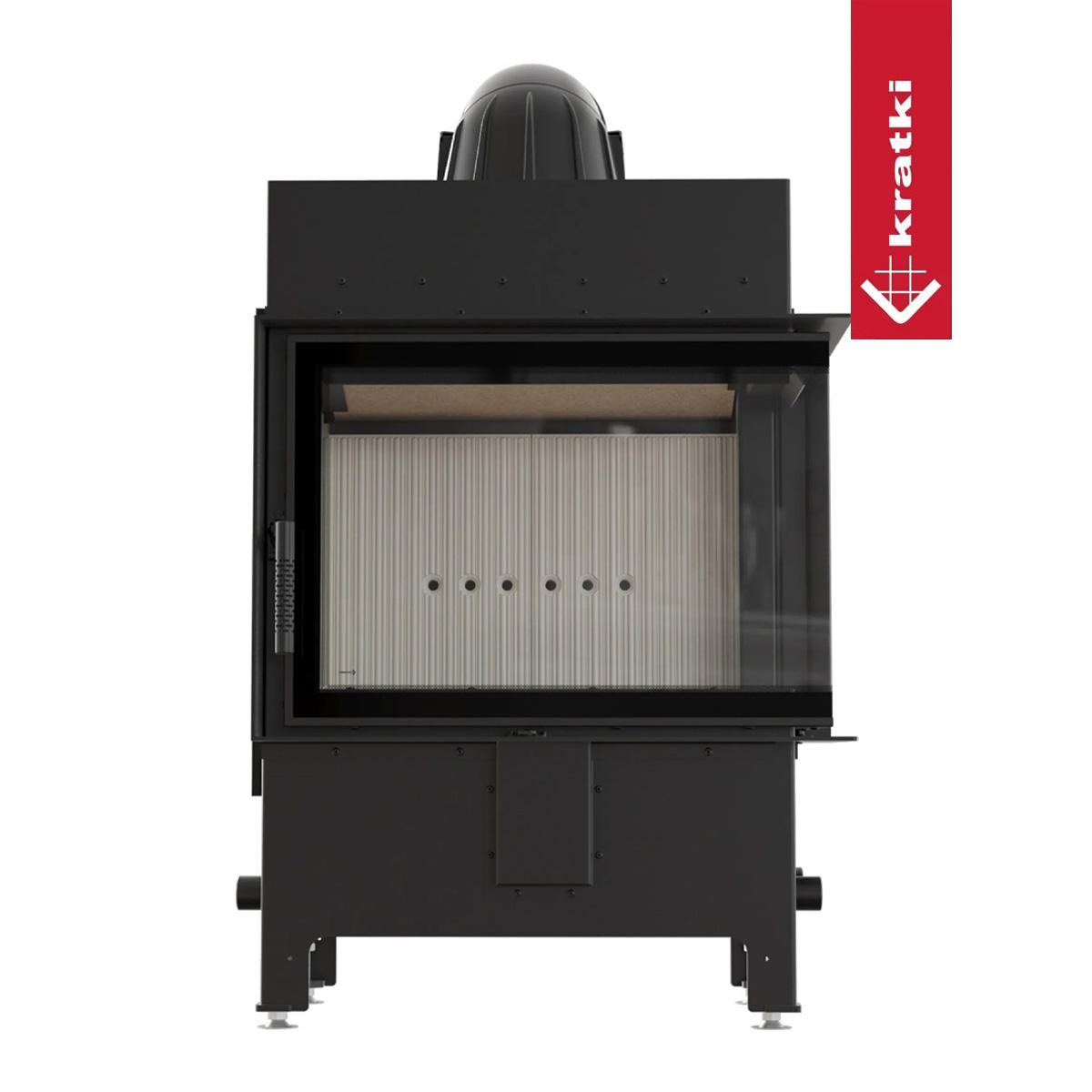 Eck-Kamineinsatz Kratki LUCY/12/NEW 12 kW - Türanschlag: rechts - Feuerraumauskleidung: weiß - Tür selbstschließend: nein