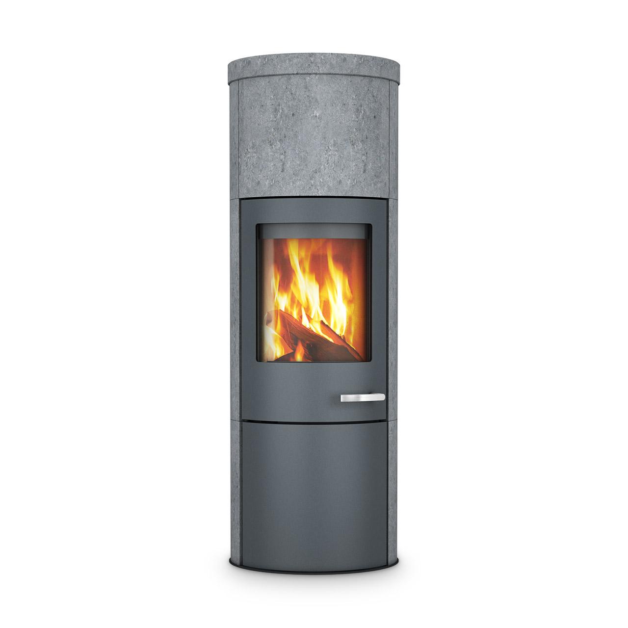 Kaminofen Skantherm Merano XL Stein 6 kW - Ausführung: Merano XL Stein RLA, Korpus Grau