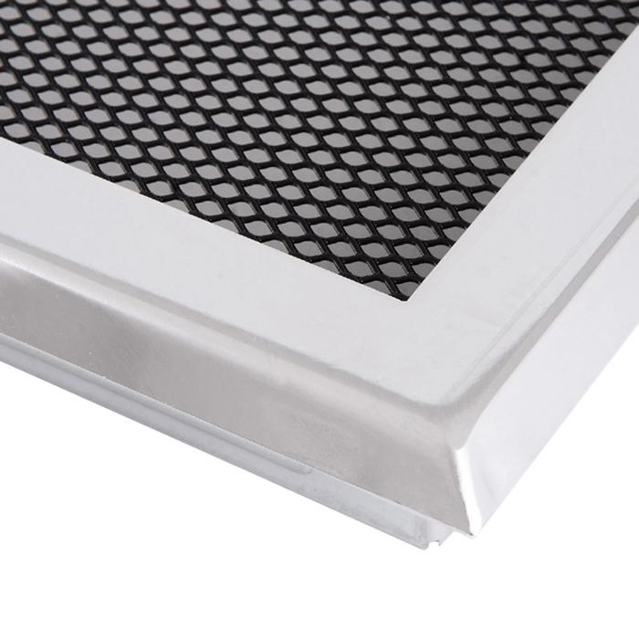 Warmluftgitter 19x19 cm Kamin Lüftungsgitter Ofen Gitter Chrom Matt