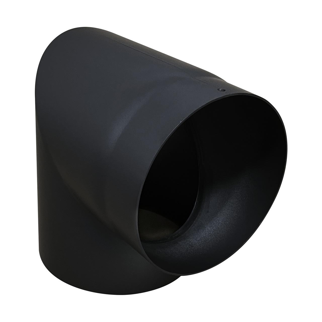 Ofenrohr Bogen 2tlg. starr geschliffen DN 180 mm 90° Schwarz