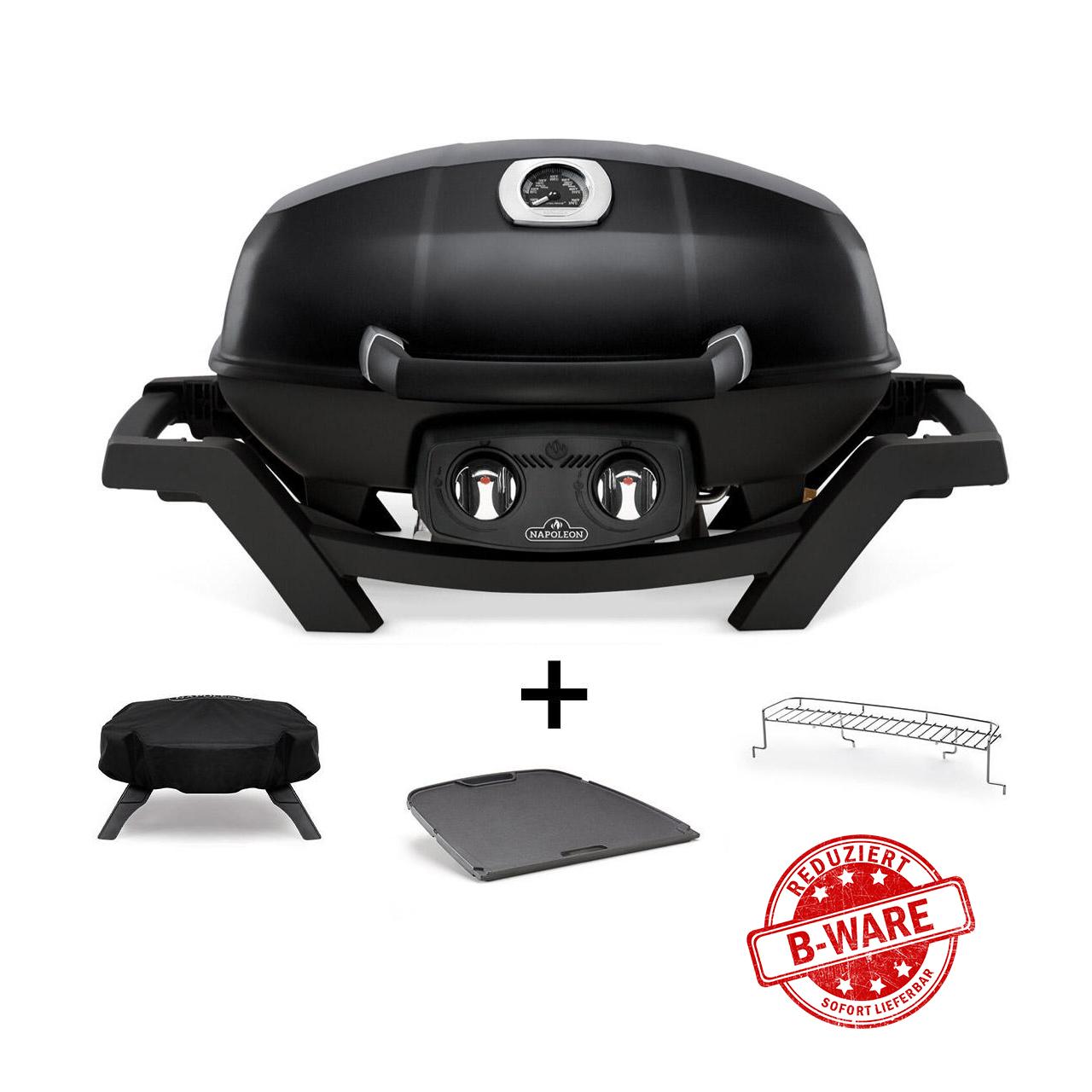 B-Ware - Gasgrill Napoleon TravelQ PRO285 Set inkl. Abdeckhaube, Grillplatte und Warmhalterost