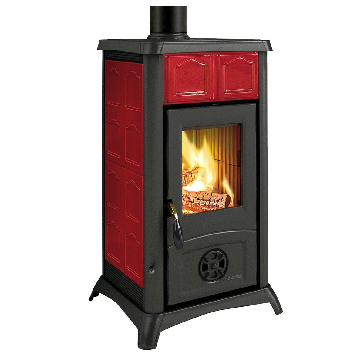 Kaminofen La Nordica Gemma 6 kW - Verkleidung: Majolica bordeaux