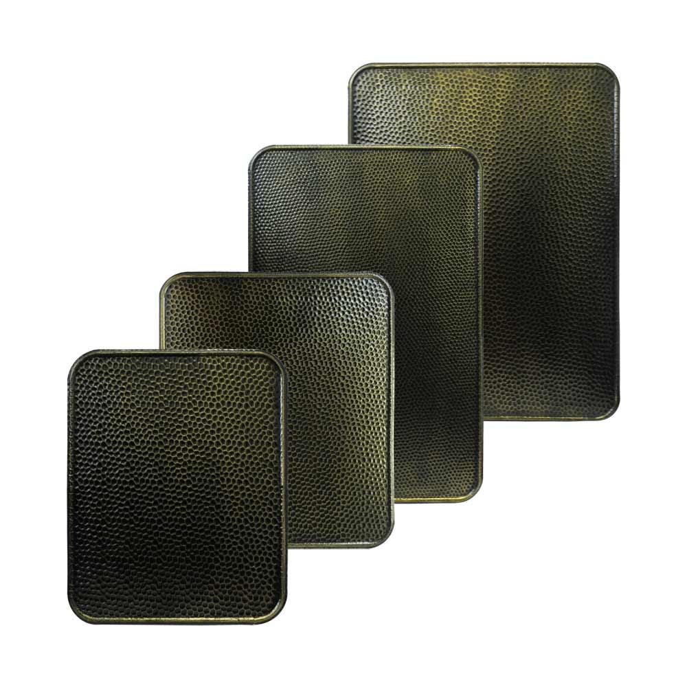 Ofenschutzblech AA-Kaminwelt Altmessing gehämmert - Abmessungen: 500x600 mm