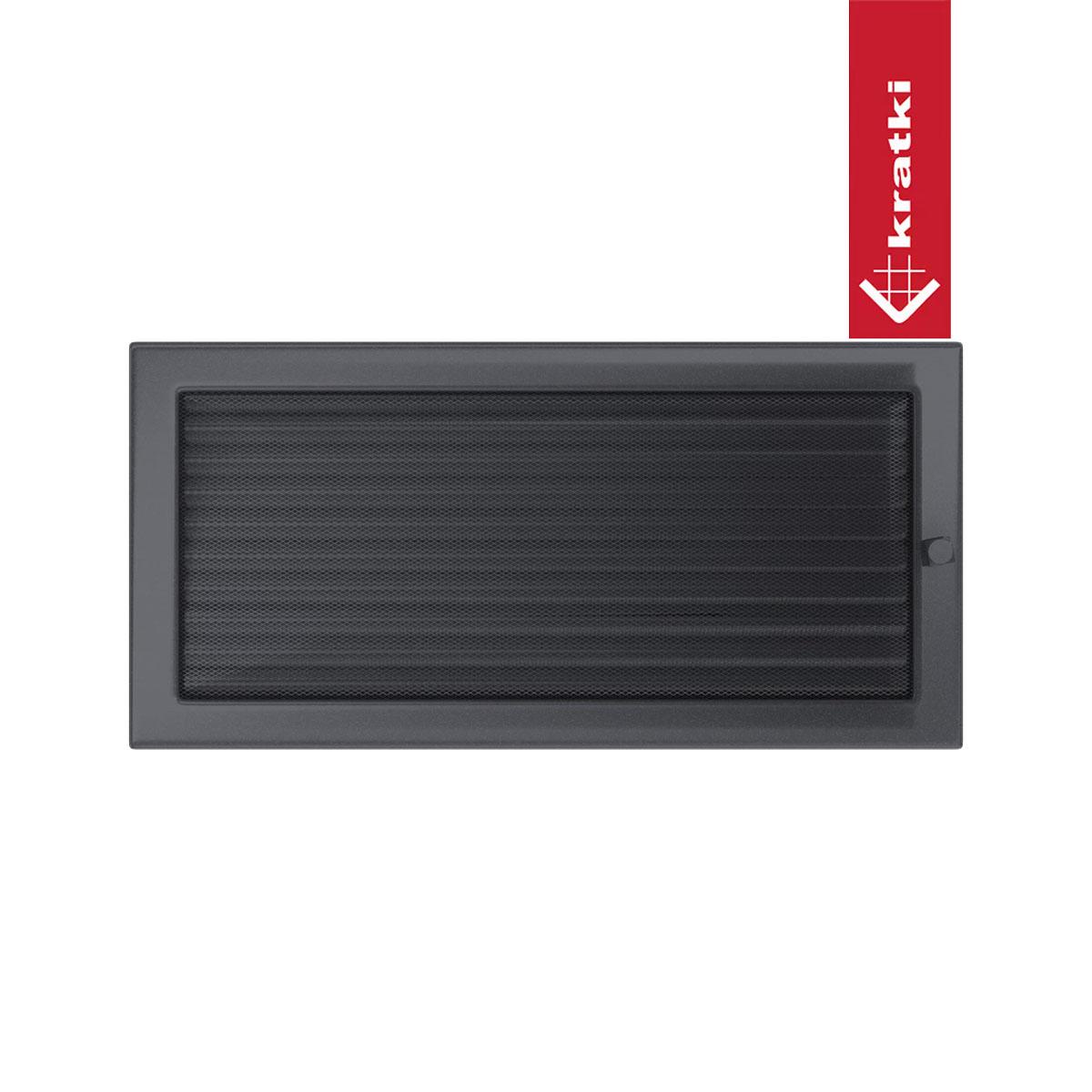 Kratki Warmluftgitter rechteckig - Größe: 22 x 45 cm - Farbe: graphit