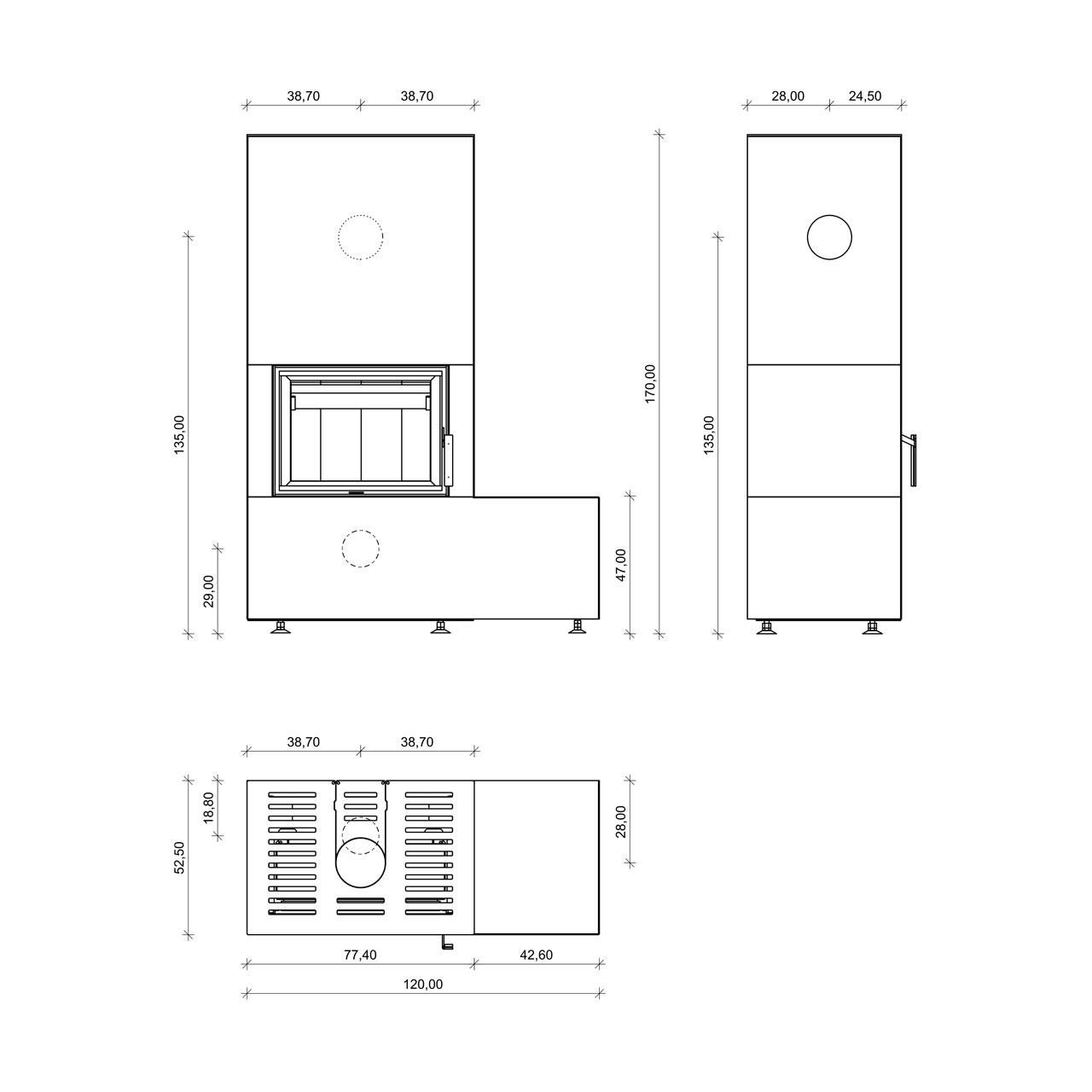 Kaminbausatz Neocube F12 5,9 kW