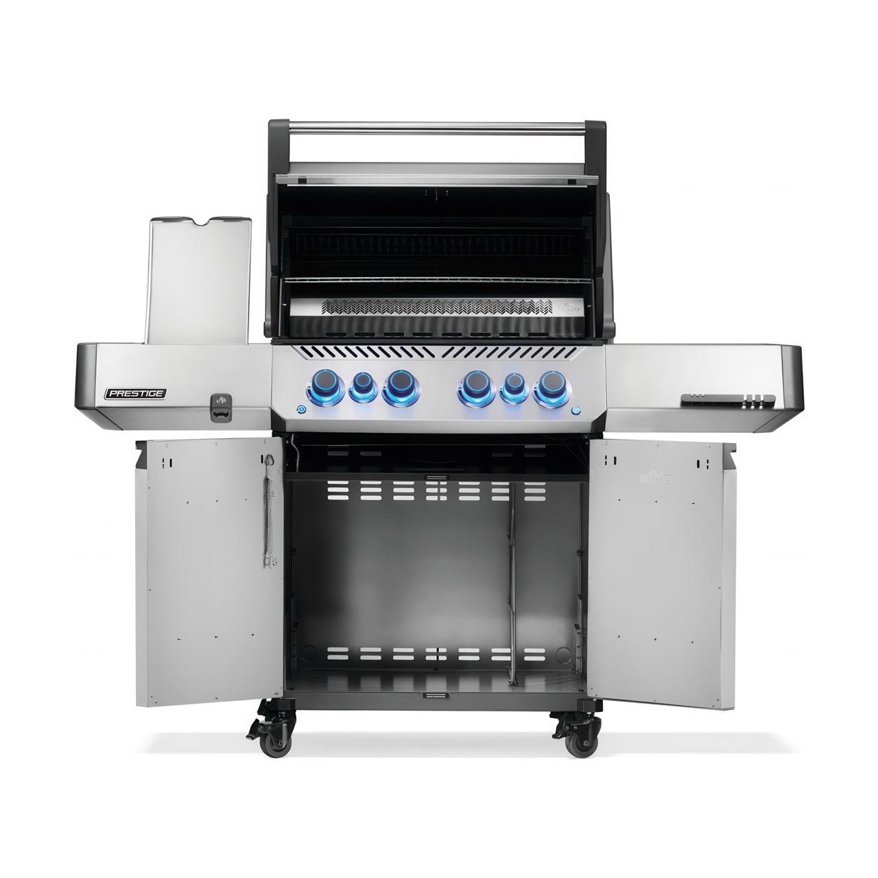 Gasgrill Napoleon Prestige 500 Edelstahl mit SIZZLE ZONE und Heckbrenner (2026) Bundle inkl. 2 Unterschränke