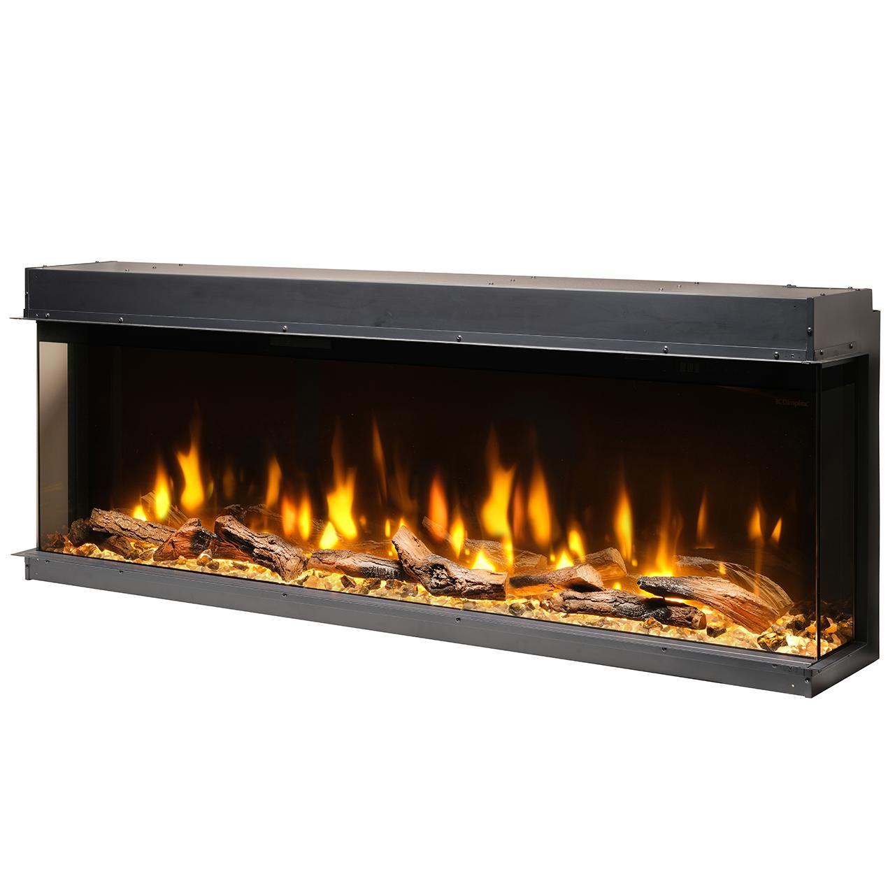 Dimplex Ignite Bold 60 Elektrokamin - 3-seitiger Panorama-Einbaukamin mit Optiflame®, App-Steuerung & energieeffizienter Heizfunktion