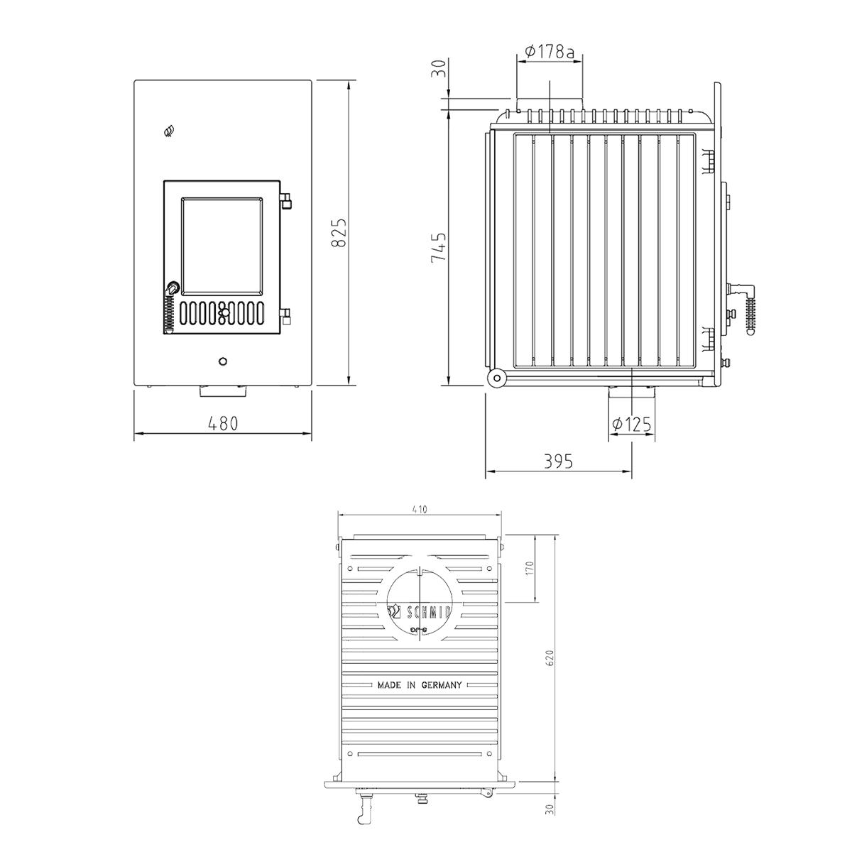 Heizeinsatz Schmid SH 11 G mit 11 kW