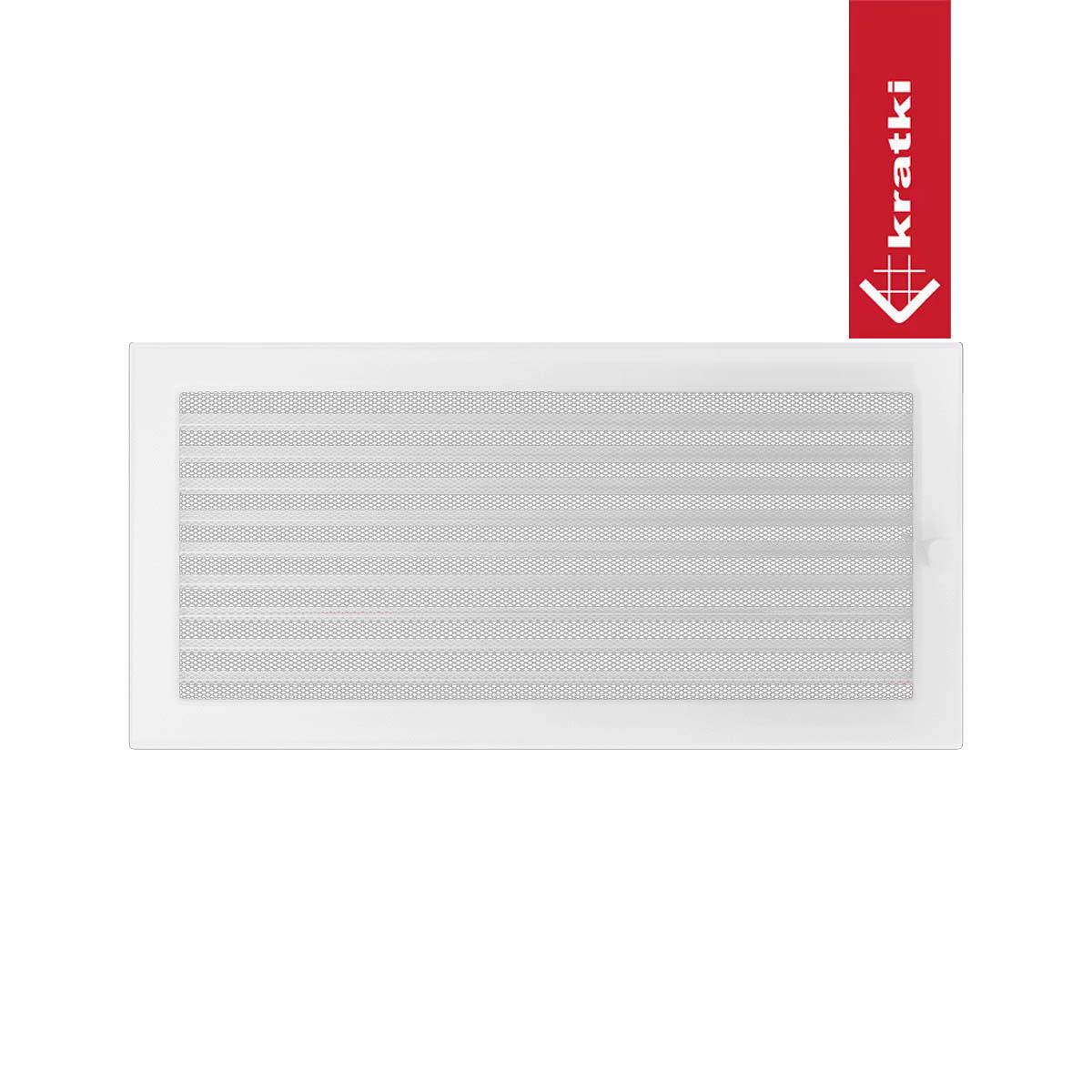Kratki Warmluftgitter rechteckig - Größe: 22 x 45 cm - Farbe: Weiß