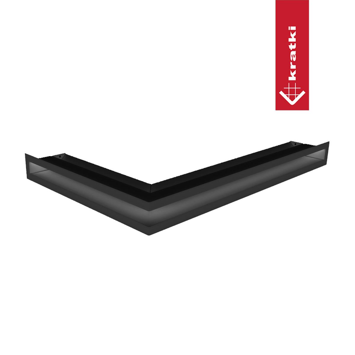 Kratki Eck-Luftleiste rechts - Größe: 40 x 60 x 6 cm - Farbe: schwarz - Ausführung: slim (geringere Einbautiefe)