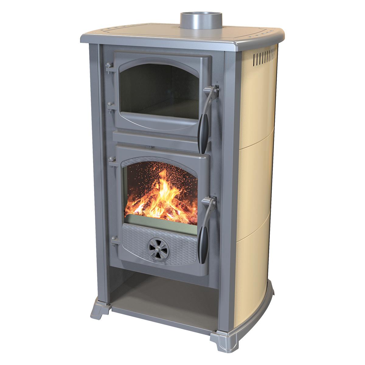 Kaminofen Bella Thalia Cucina 9,7 kW - Korpus: Schwarz / Beige