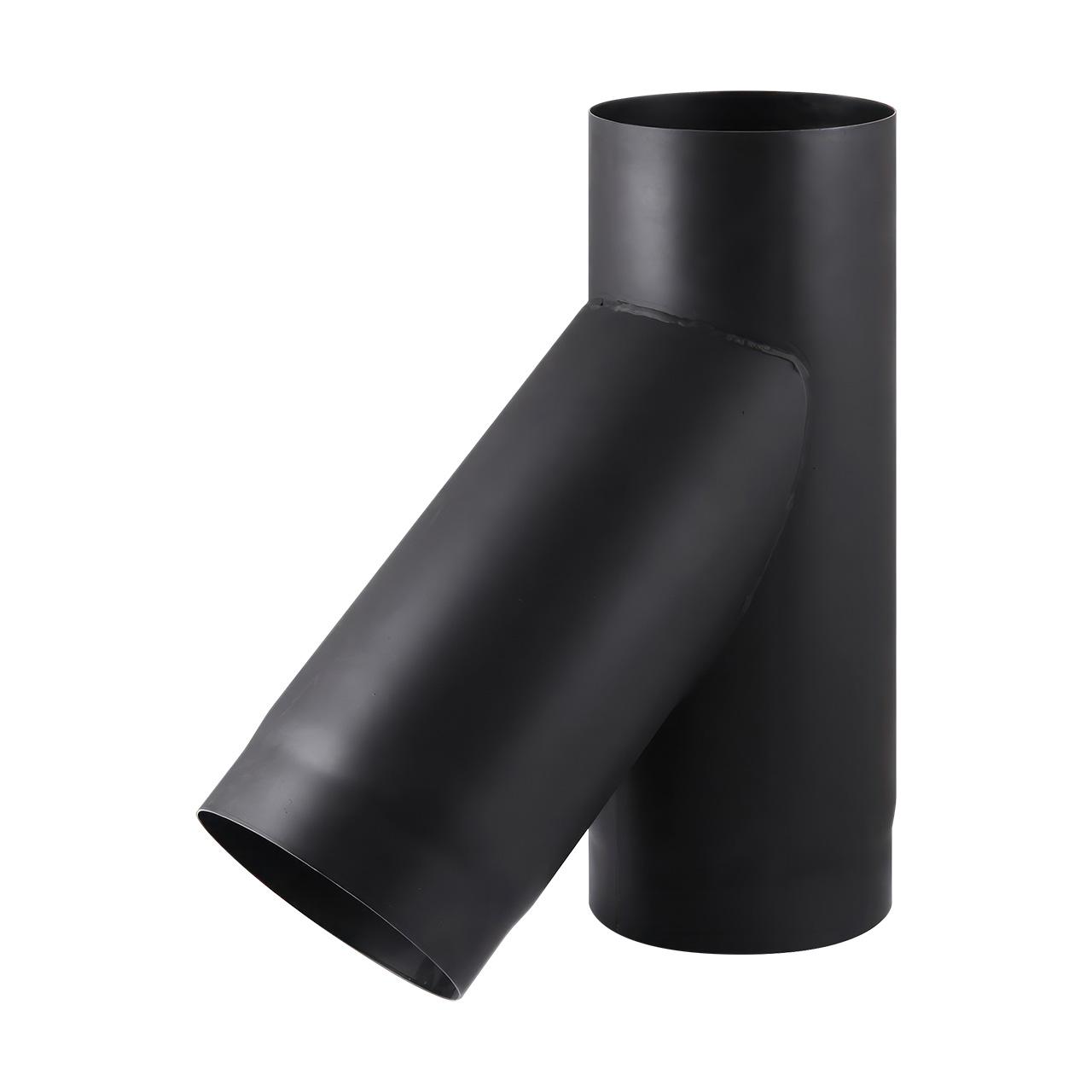 Ofenrohr T-Stück DN 180 mm 45° Schwarz