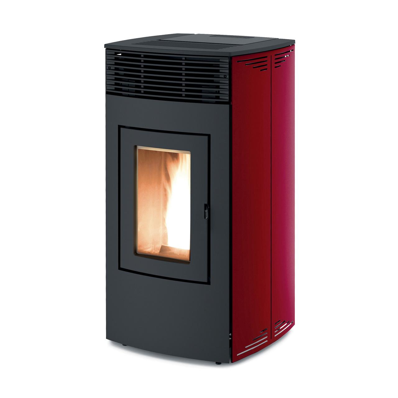 Pelletofen wasserführend RED Loto Hydro 23 R 22,4 kW - Ausführung: 304 Bordeaux metal