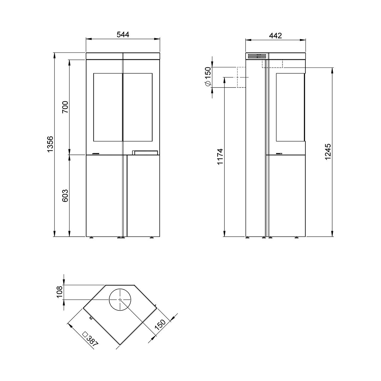 Kaminofen Nordpeis Quadro 3 Basic 6 kW