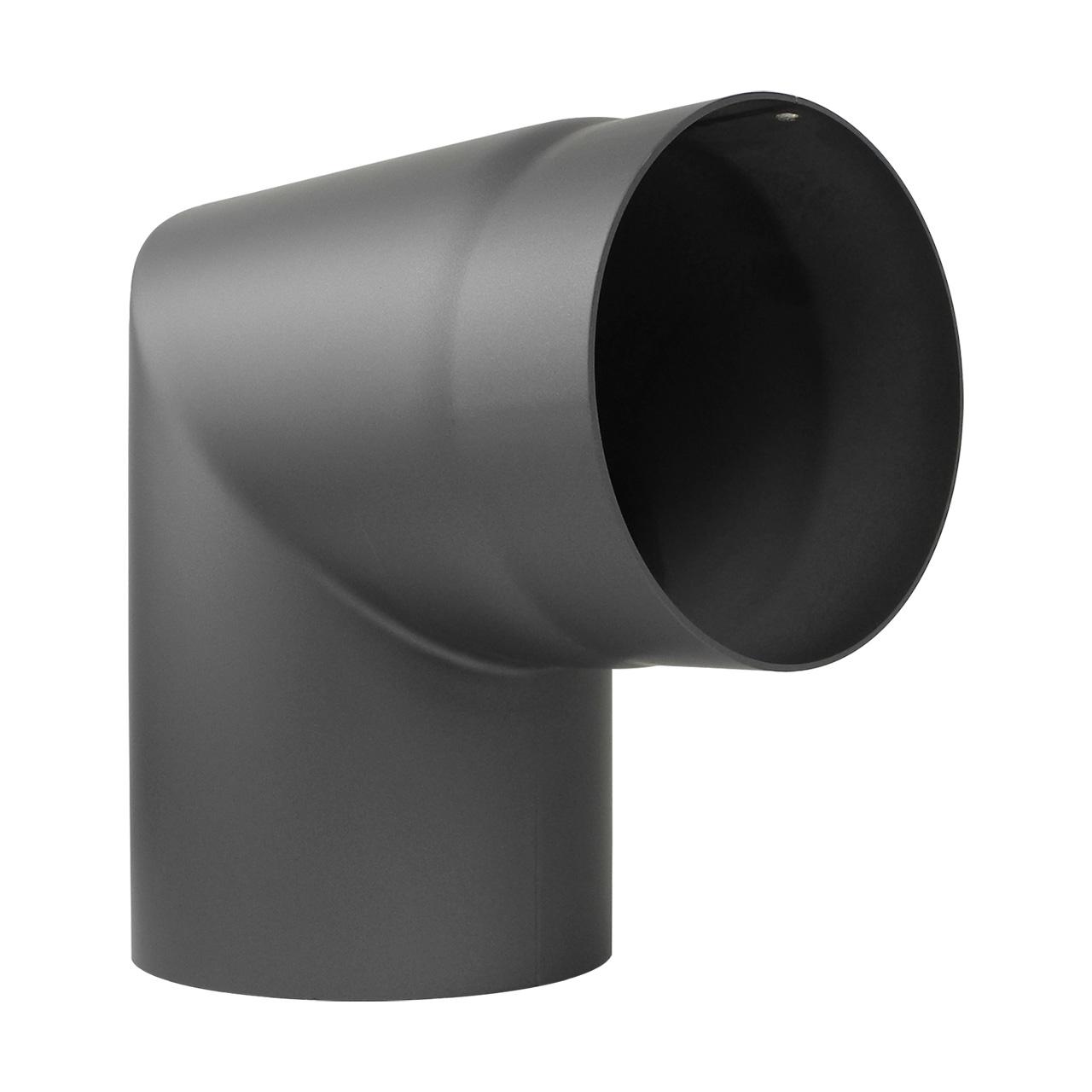 Ofenrohr Bogen 2tlg. starr geschliffen DN 130 mm 90° Gussgrau