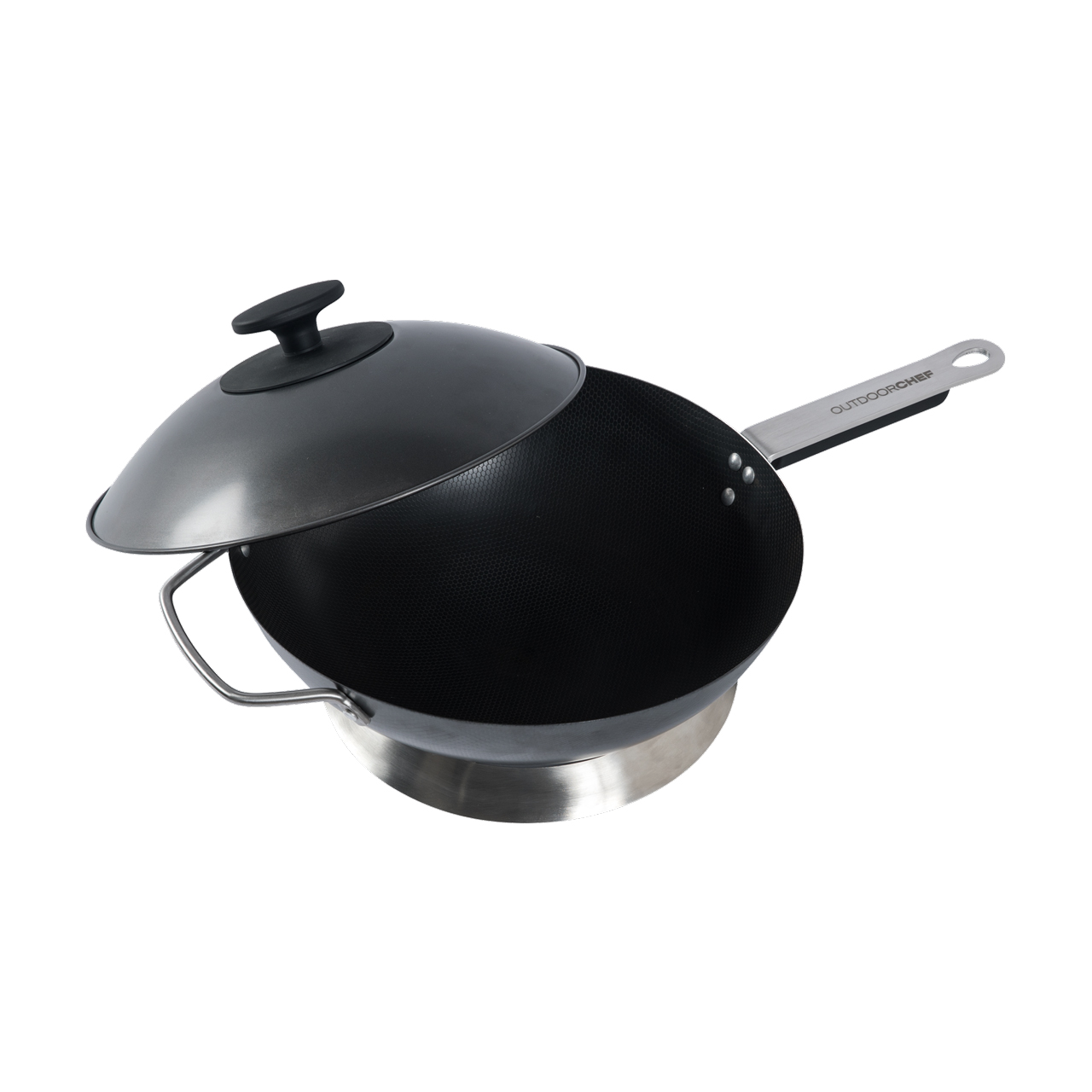 BBQ Carbonstahlwok mit Deckel (Ø 33cm)