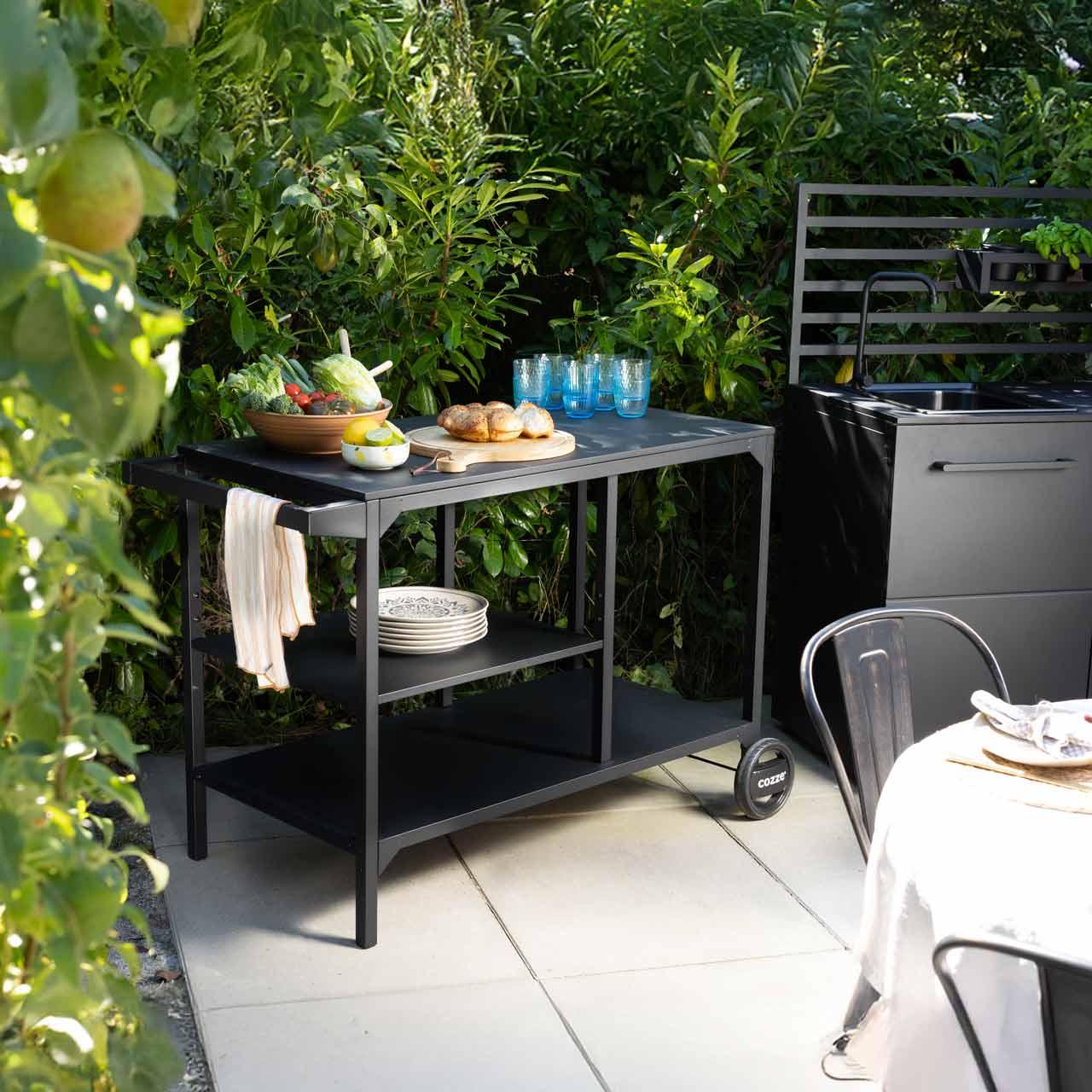 Outdoorküche Cozze Element Grillstation, mobiler Beistelltisch für Außenküche