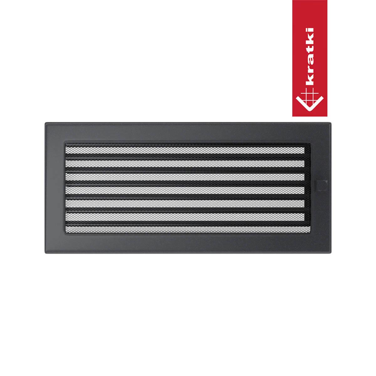 Kratki Warmluftgitter rechteckig - Größe: 17 x 37 cm - Farbe: graphit