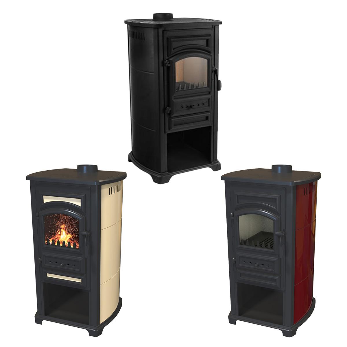 Kaminofen Bella Thalia Forte 5,4 kW - Korpus: Schwarz / Creme