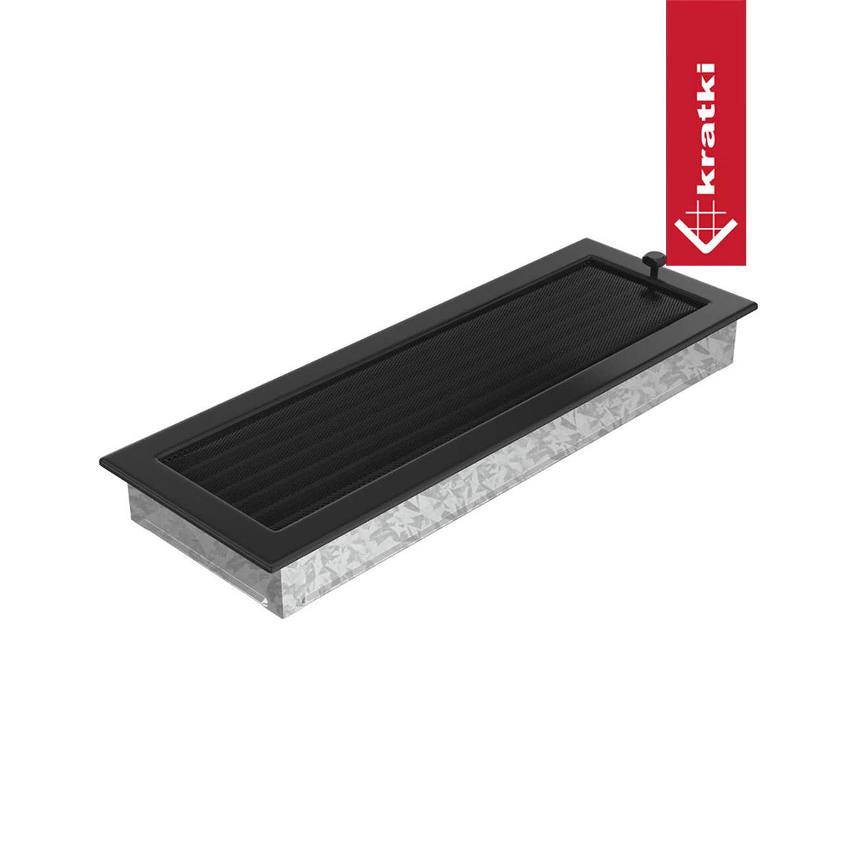 Kratki Warmluftgitter rechteckig - Größe: 17 x 49 cm - Farbe: schwarz