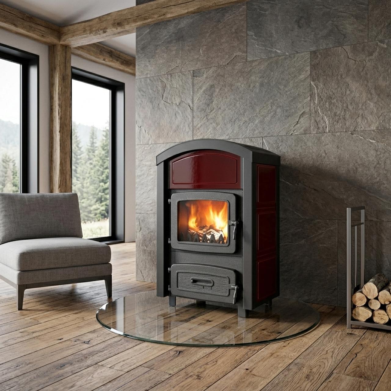 Werkstattofen Wamsler Stubenofen 10960F 6 kW - Ausführung: Keramik Bordeaux