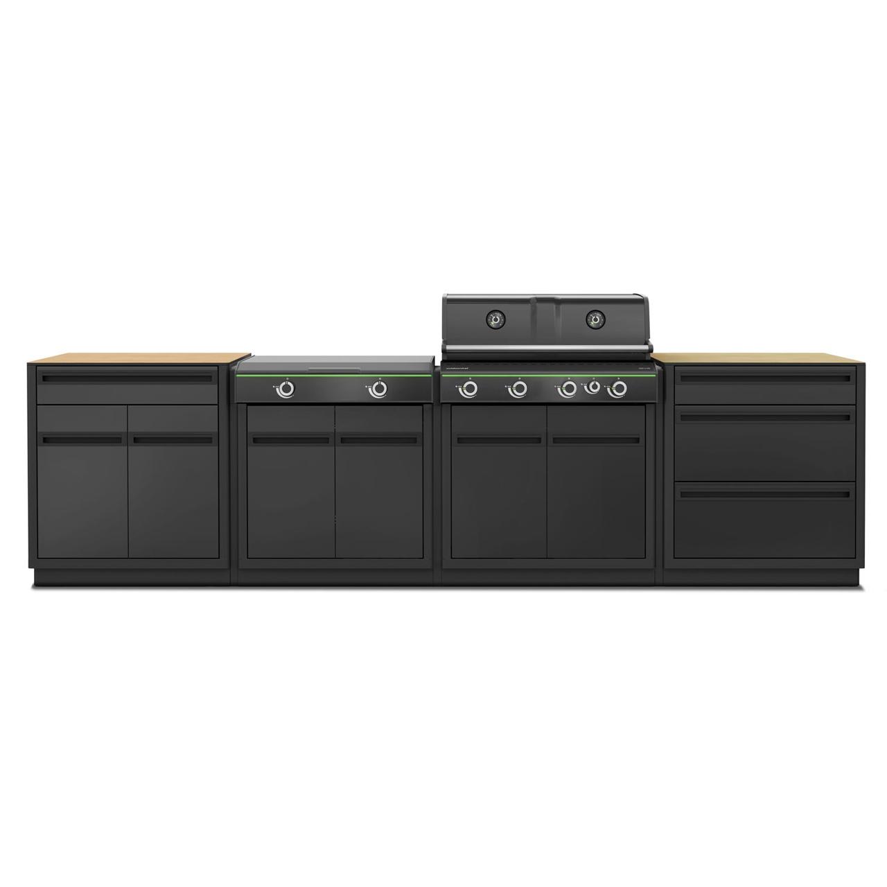 Outdoorküche Outdoorchef Heat X-415/245 - Arbeitsplatte: Holzoptik (HPL Eiche)