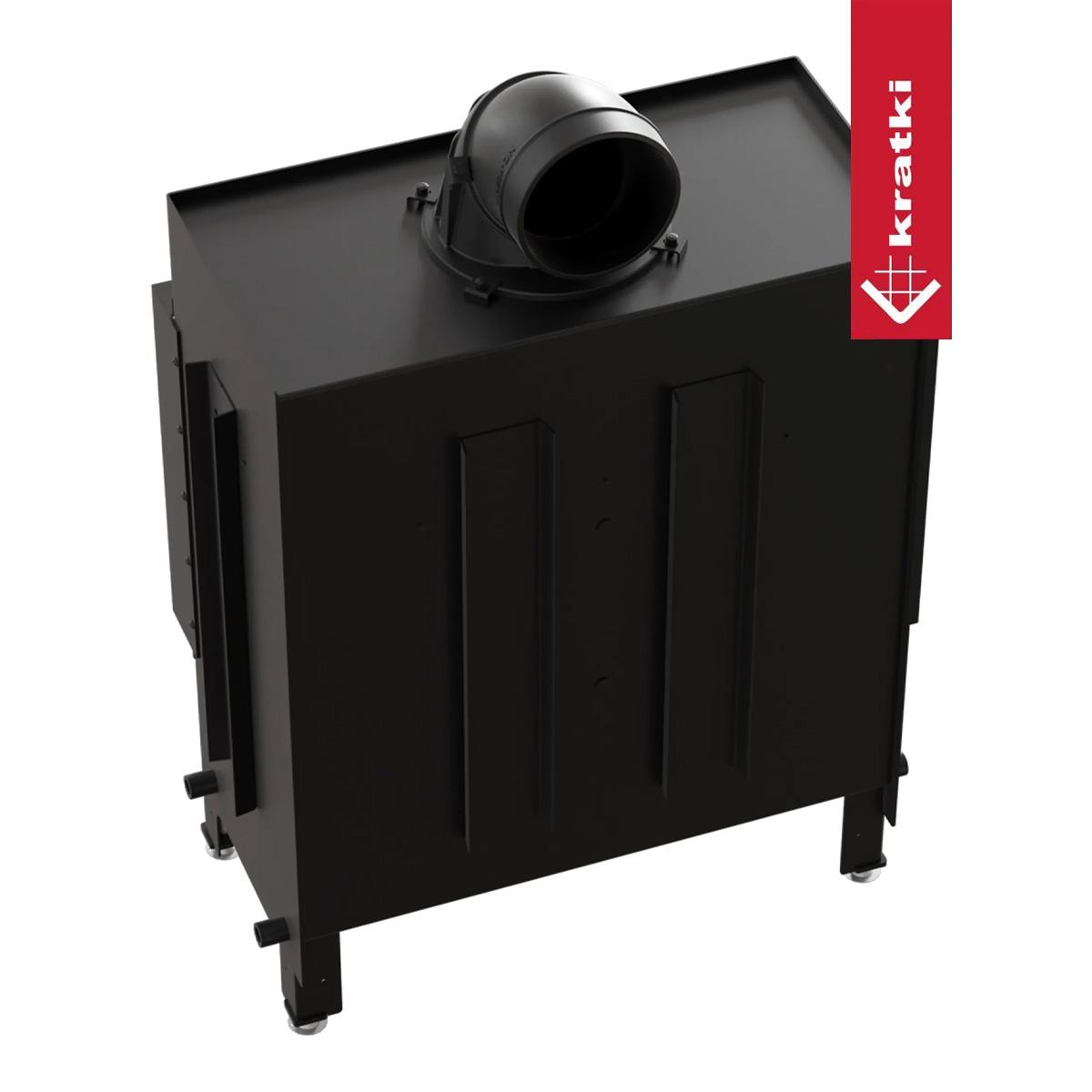 Eck-Kamineinsatz Kratki LUCY/14/NEW 14 kW - Türanschlag: links - Feuerraumauskleidung: weiß - Tür selbstschließend: nein