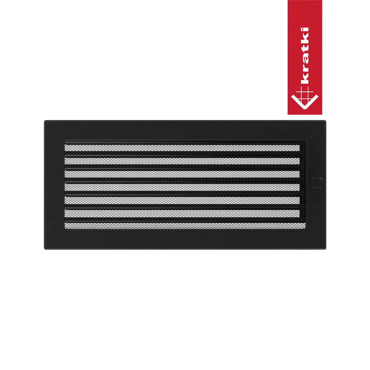 Kratki Warmluftgitter rechteckig - Größe: 17 x 37 cm - Farbe: schwarz