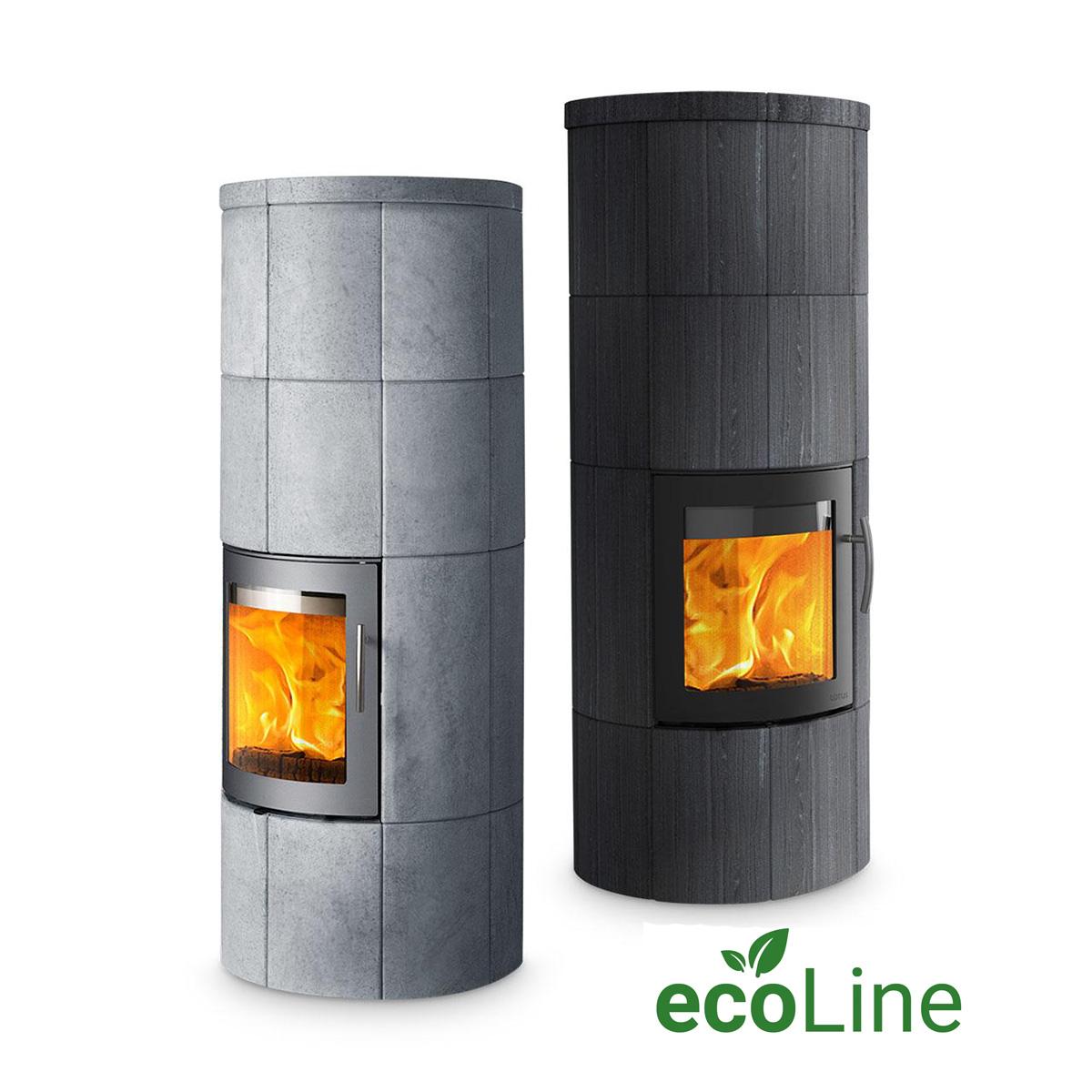 Speicherofen Lotus M2 ecoLine 5,6 kW - Ausführung: Lotus M2 Speckstein, Feuerraumtür Schwarz