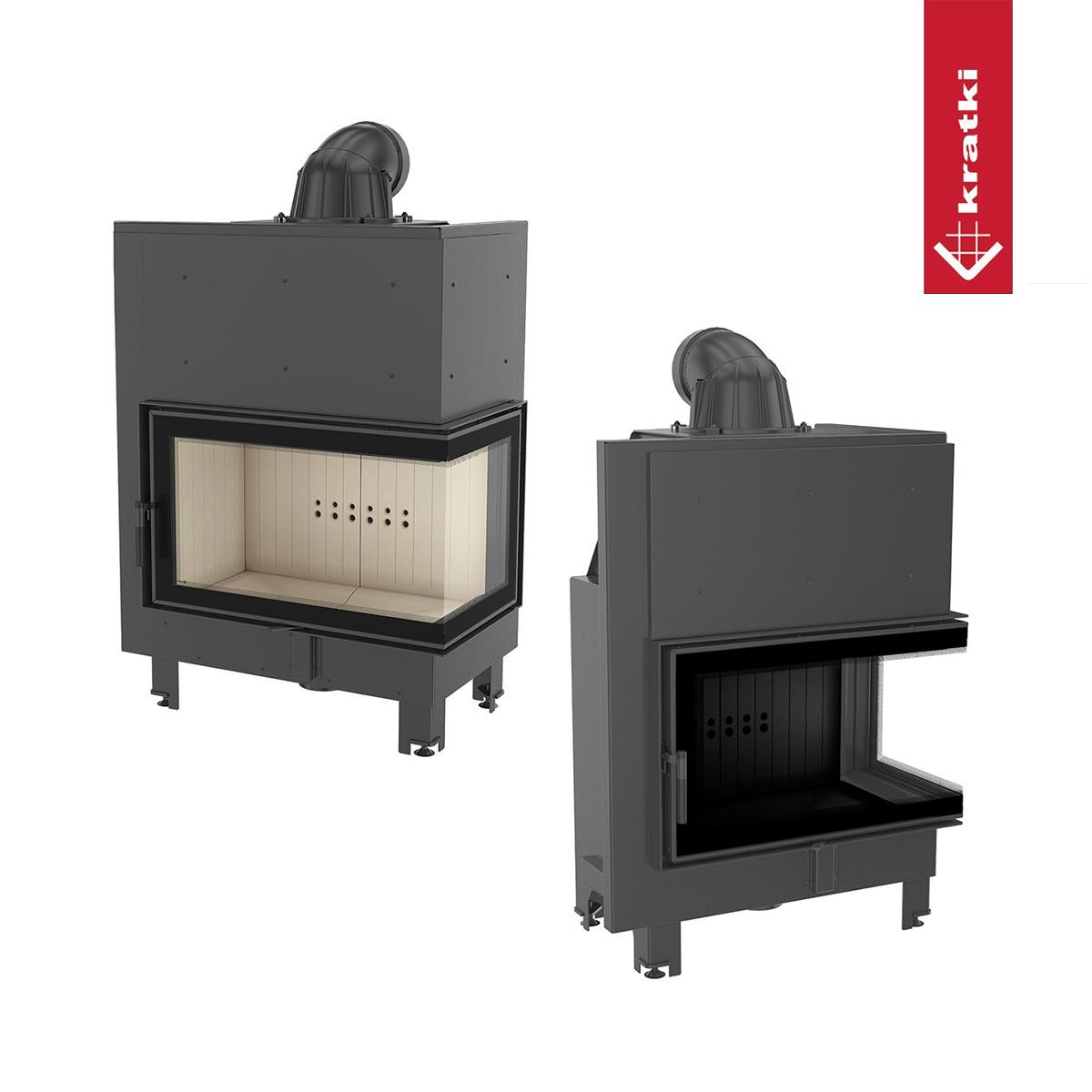 Eck-Kamineinsatz Kratki MBO 15 mit 15 kW