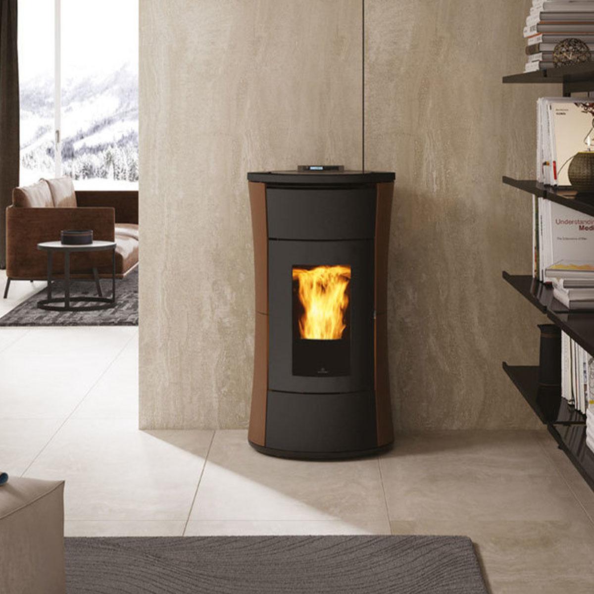Pelletofen Edilkamin Cherie 11++ Evo Coax 11 kW - Ausführung: Stahl Bronze