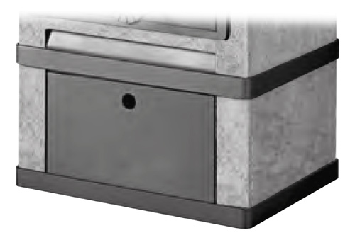 Brennholzsockel mit Specksteinseiten, schwarz
