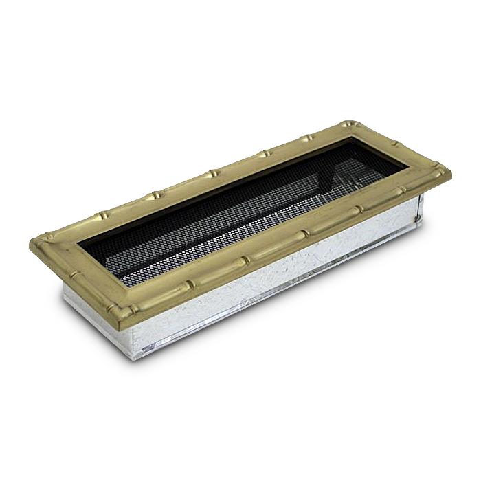 Kaltluftgitter 11x32 cm Altgold Kamin Lüftungsgitter