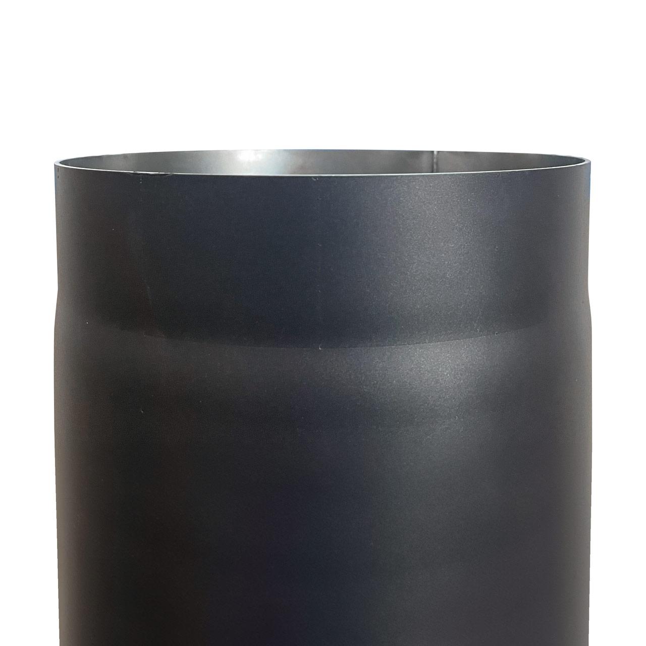 Ofenrohr DN 220 mm Länge 1000 mm Schwarz, mit eingezogener Steckverbindung 5 cm