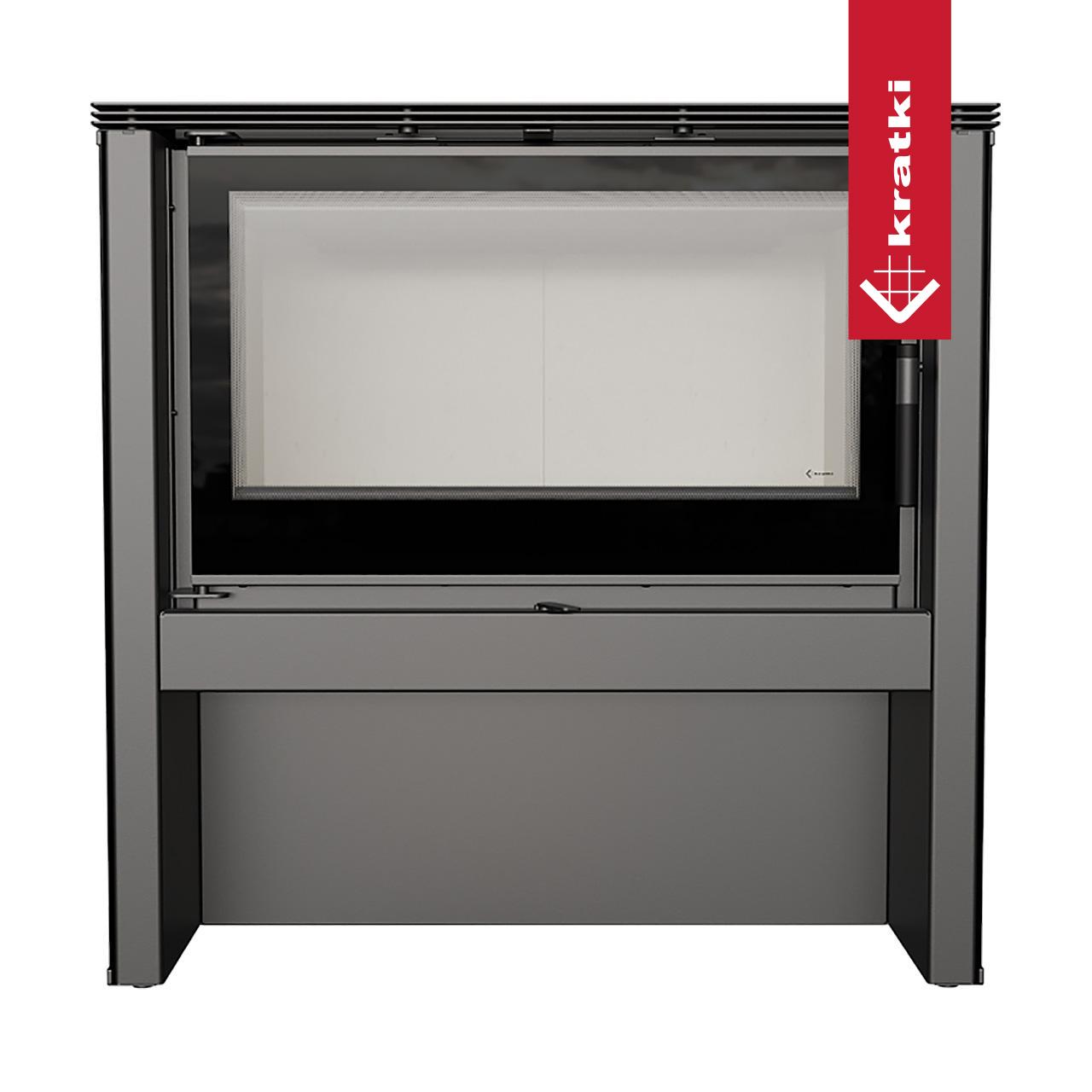 Kaminofen Kratki JUNO/12, 12 kW - Seitenverkleidung: Schwarz