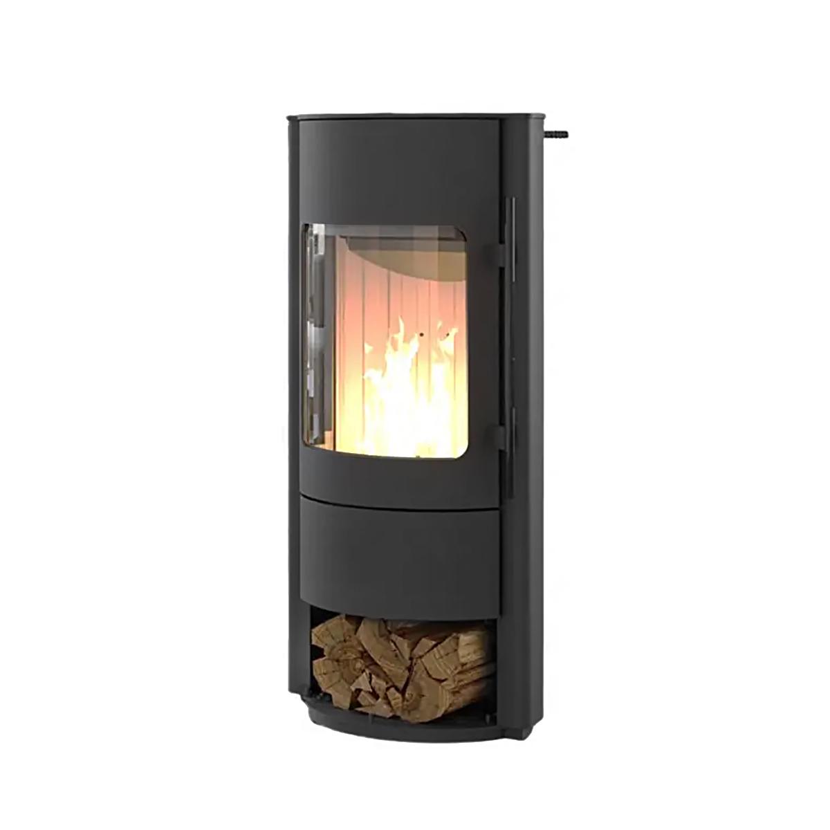 Kaminofen Cera Design Bento mit 6 kW - Farbe: schwarz - Holzfach: offen
