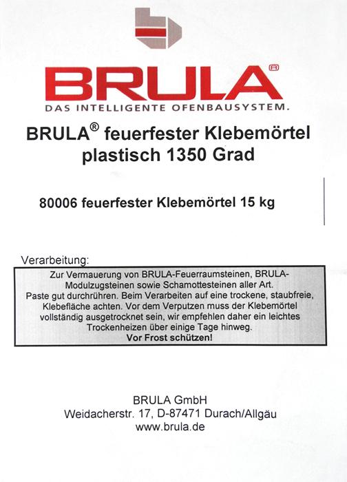 Brula FF-Klebemörtel cremig bis 1350 °C, plastisch, chemisch abbindend 15 kg