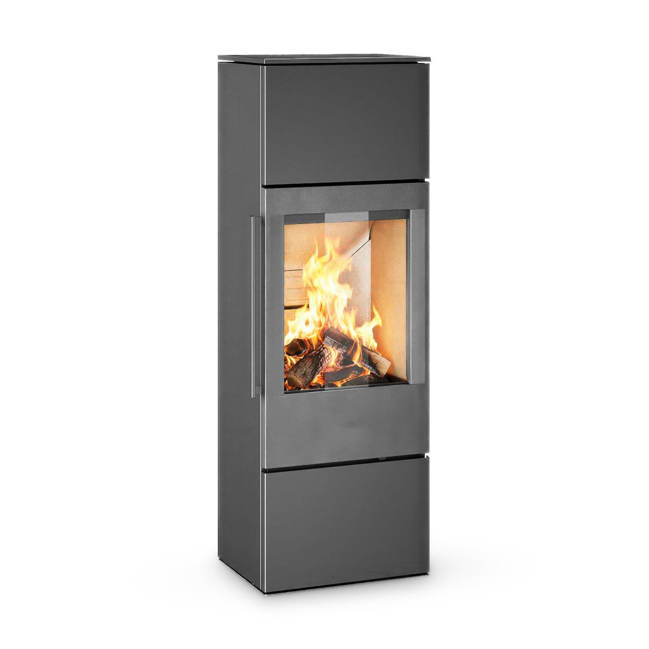 Kaminofen HWAM 5260 Autopilot 4,4 kW - Ausführung: HWAM 5260c, Tür Classic - Korpus: Grau - Rauchabgang: Hinten