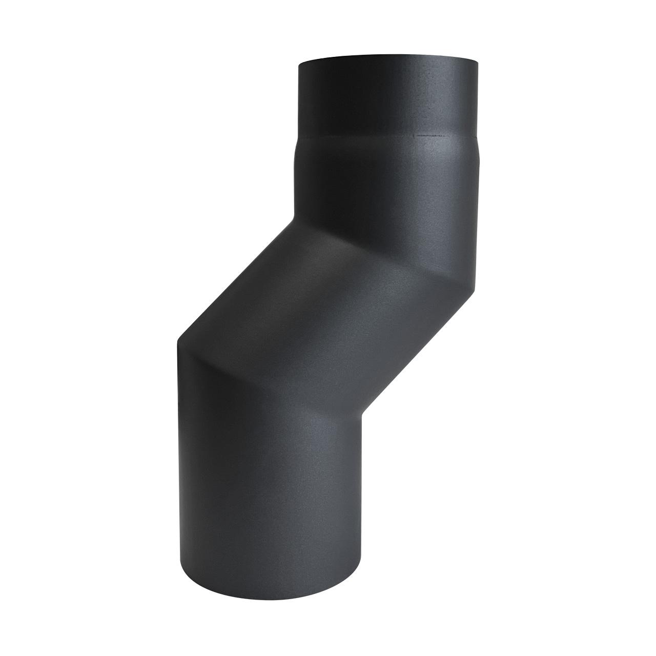 Ofenrohr Versatzbogen DN 120 mm Schwarz 80 mm S-Bogen