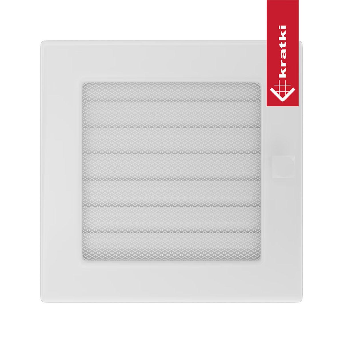 Kratki Warmluftgitter rechteckig - Größe: 17 x 17 cm - Farbe: weiß