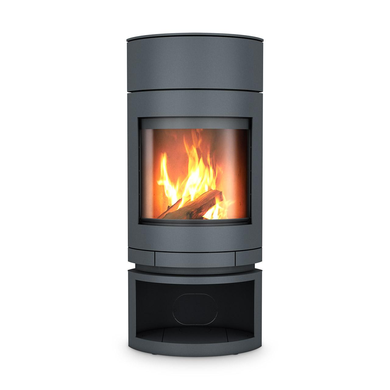 Kaminofen Skantherm Emotion S drehbar 4 kW - Ausführung: Emotion S drehbar, Korpus grau