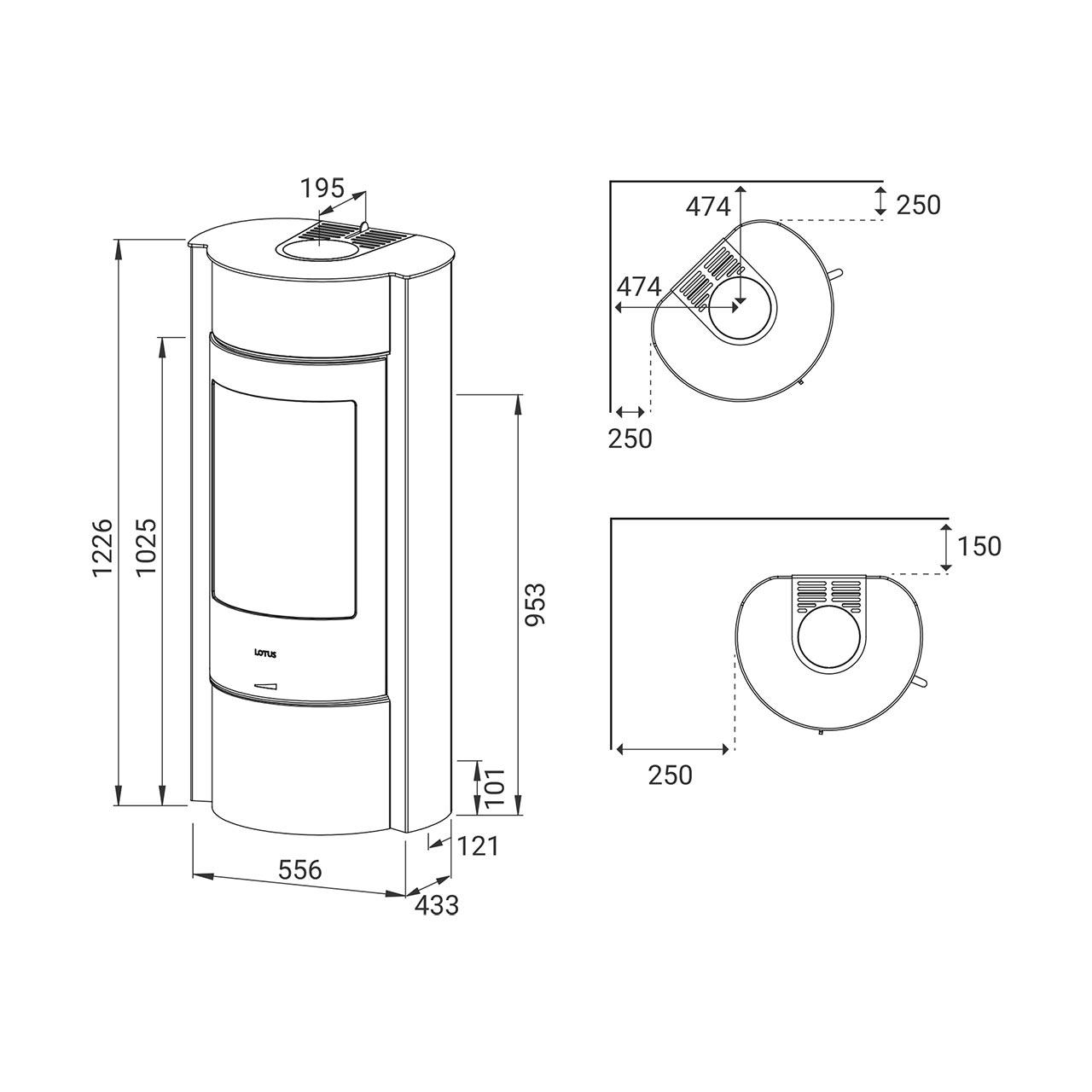 Speicherofen Lotus Prestige MST Grau 5 kW
