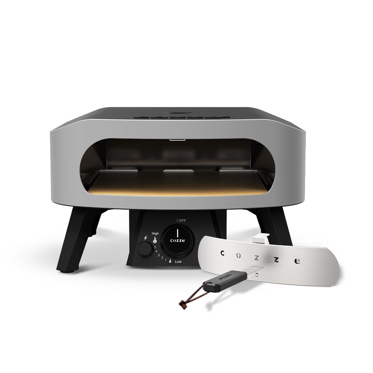 Gas Pizzaofen Cozze 13 Zoll CLASSIC mit Thermometer und Pizzastein, inkl. Reglerset & Hitzeschild