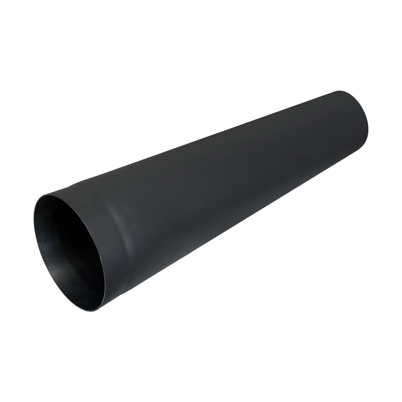 Ofenrohr DN 220 mm Länge 1000 mm Schwarz, mit eingezogener Steckverbindung 5 cm
