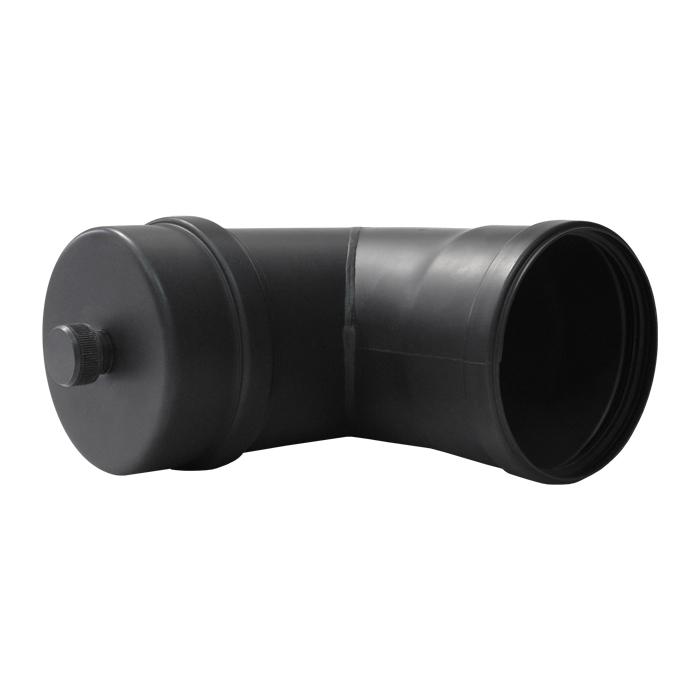 Pelletofenrohr T-Stück DN 80 mm Länge 250 mm Schwarz