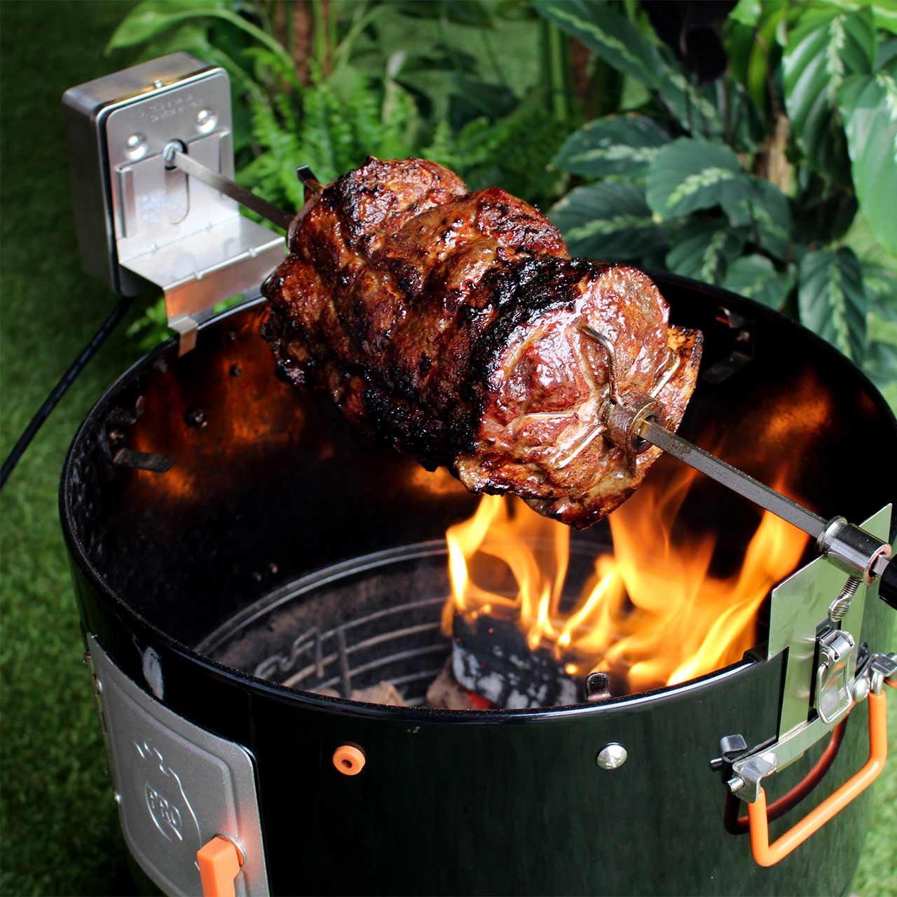 Drehspieß für ProQ Ranger & Frontier BBQ Smoker, Holzkohlegrill