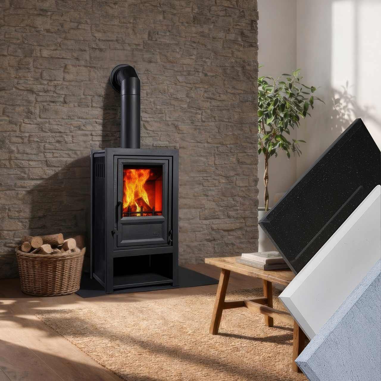 Gussofen Globe Fire Luna II L 7,9 kW - Ausführung: Granit hochglanz Schwarz